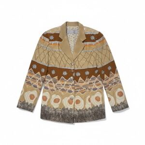 Dorothy Schoelen Platinum Petites Blazer, Vintage Celestial Sun Art to Wear